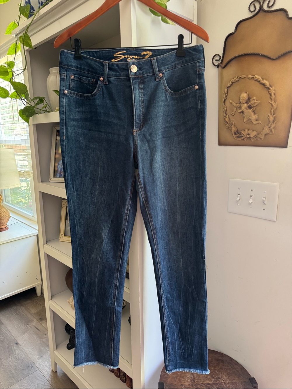 Seven7 Women's Straight Leg Jeans in Dark Indigo